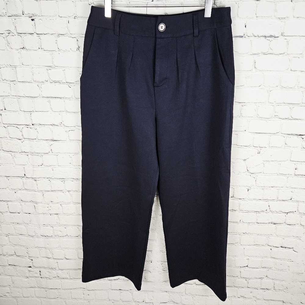 SAGE THE LABEL | Innocence pleat-front wide leg knit high waist trouser pants